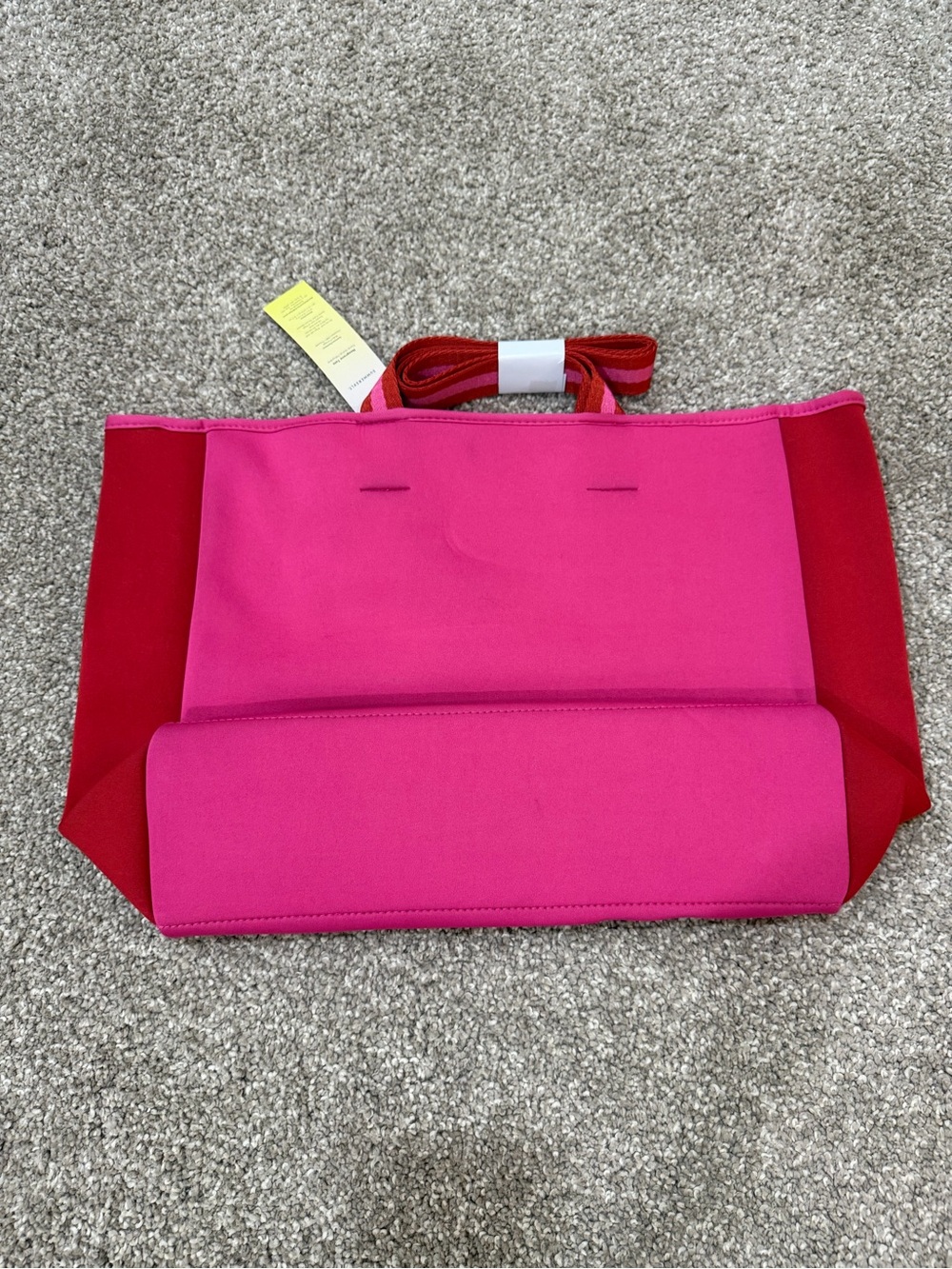 NWT Anthropologie SummerSalt Pink Colorblock Tote Beach Bag - Picture 3 of 3
